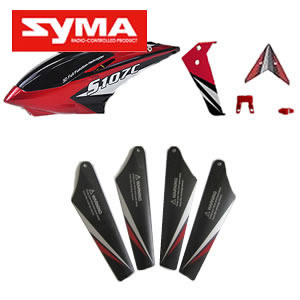 S107C-01-Head-cover-Red + Main-blades-Red + Tail-decoration-Red