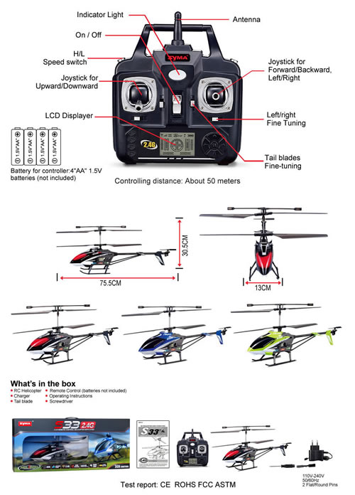 syma s33 2.4 g helicopter