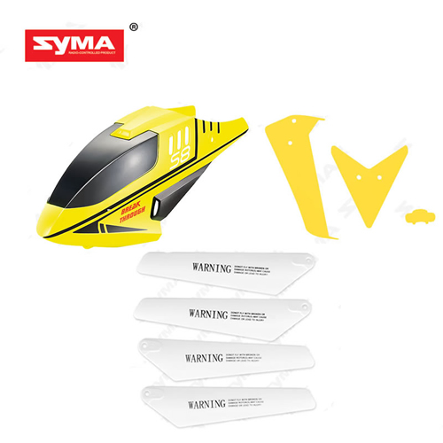 S8-01B-Headcover-B-yellow + Main-blades + Tail-Decoration-B-yellow