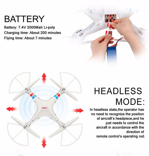 Syma X8C Venture with 2MP 5MP Wide Angle Camera 2.4G 4CH RC Quadcopter White