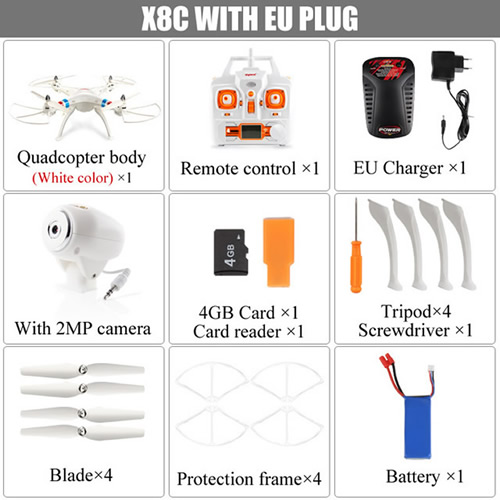 Syma X8C Venture with 2MP 5MP Wide Angle Camera 2.4G 4CH RC Quadcopter White