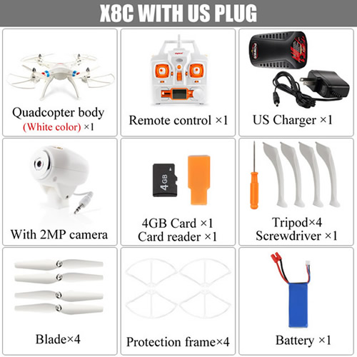 Syma X8C Venture with 2MP 5MP Wide Angle Camera 2.4G 4CH RC Quadcopter White