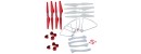 Syma Spare Parts 2 Set 2 Colors CW CCW Blade Propellers(Red White) With 2 Set/ 8pcs Blade Cover + Landing Gear Protective Frame for Syma X8S X8SC X8SW RC Drone Quadcopter