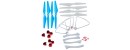 Syma Spare Parts 2 Set 2 Colors CW CCW Blade Propellers(Blue White) With 2 Set/ 8pcs Blade Cover + Landing Gear Protective Frame for SKY Thunder HD 8500WH HD8500WH RC Drone Quadcopter