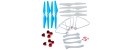 Syma Spare Parts 2 Set 2 Colors CW CCW Blade Propellers(Blue White) With 2 Set/ 8pcs Blade Cover + Landing Gear Protective Frame for Syma X8S X8SC X8SW RC Drone Quadcopter