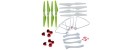 Syma Spare Parts 2 Set 2 Colors CW CCW Blade Propellers(Green White) With 2 Set/ 8pcs Blade Cover + Landing Gear Protective Frame for SKY Thunder HD 8500WH HD8500WH RC Drone Quadcopter