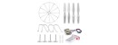 Syma 8pcs CW CCW Motor Blade Propellers + Main Gear Landing Skid Protective Frame 3.7V 500mAh Battery for Syma X5UW D360H RC Drone Quadcopter