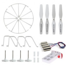 Syma 8pcs CW CCW Motor Blade Propellers + Main Gear Landing Skid Protective Frame 3.7V 500mAh Battery for Syma X5UW D360H RC Drone Quadcopter