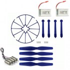 Syma Spare Parts 3.7V 500mAh Battery 2pcs + CW CCW Motor 2A + 2B + Landing Gear Protective Frame Main Blade Propeller Blue for Syma X5HC X5HW RC Quadcopter Drone Accessories