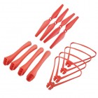Syma Drone Spare Parts Red Color Landing Gear + Blade Propeller + Protective Frame 12PCS for Syma X8SC X8SW X8SW-D X8PRO X8 PRO RC Quadcopter Replacement Accessory