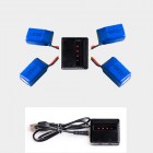 Syma 3.7V 600mAh Battery 4 PCS + 4in1 Charger Set for Syma X9 Land and Air Amphibious Four axis Remote Control Aircraft Battery Parts