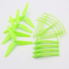 Syma Drone Spare Parts Upgrade 3 Blade Propeller(Green) + Landing Gear Protective Frame for Syma X5HC X5HW RC Quadcopter Accessory