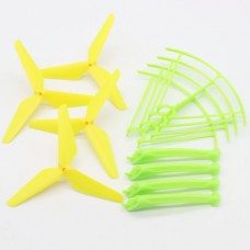 Syma Drone Spare Parts Upgrade 3 Blade Propeller(Yellow) + Landing Gear Protective Frame for Syma X5HC X5HW RC Quadcopter Accessory