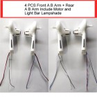 Syma 4 PCS Front A B Arm + Rear A B Arm Include Motor and Light Bar Lampshade for Syma Z3 Folding RC Drne Optical Flow Four Axes Quadcopter Spare parts
