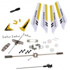 Syma Full Set Spare Parts Main Blade Propeller(Yellow) + Connect buckle + Balance Bar + Main Shaft + Gear for Syma S107G S107 RC Helicopter