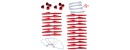 Syma D7000WH Spare Parts 5 Sets Blade Propellers(Red) With 2 Sets/ 8 PCS Blade Covers + Landing Gear Propeller Protective Frame for Syma D7000WH RC Quadcopter Drone Blade Accessory