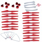Syma D7000WH Spare Parts 5 Sets Blade Propellers(Red) With 2 Sets/ 8 PCS Blade Covers + Landing Gear Propeller Protective Frame for Syma D7000WH RC Quadcopter Drone Blade Accessory