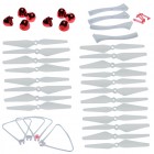 Syma D7000WH Spare Parts 5 Sets Blade Propellers(White) With 2 Sets/ 8 PCS Blade Covers + Landing Gear Propeller Protective Frame for Syma D7000WH RC Quadcopter Drone Blade Accessory