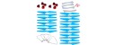Syma D7000WH Spare Parts 5 Sets Blade Propellers(Blue) With 2 Sets/ 8 PCS Blade Covers + Landing Gear Propeller Protective Frame for Syma D7000WH RC Quadcopter Drone Blade Accessory