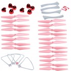 Syma D7000WH Spare Parts 5 Sets Blade Propellers(Pink) With 2 Sets/ 8 PCS Blade Covers + Landing Gear Propeller Protective Frame for Syma D7000WH RC Quadcopter Drone Blade Accessory