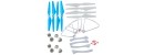 Syma Spare Parts 2 Set 2 Colors CW CCW Blade Propellers(Blue White) With 2 Set/ 8pcs Blade Cover + Landing Gear Protective Frame for Syma X8PRO X8 PRO RC Drone Quadcopter