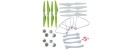 Syma Spare Parts 2 Set 2 Colors CW CCW Blade Propellers(Green White) With 2 Set/ 8pcs Blade Cover + Landing Gear Protective Frame for Syma X8PRO X8 PRO RC Drone Quadcopter