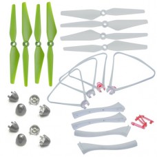 Syma Spare Parts 2 Set 2 Colors CW CCW Blade Propellers(Green White) With 2 Set/ 8pcs Blade Cover + Landing Gear Protective Frame for Syma X8PRO X8 PRO RC Drone Quadcopter