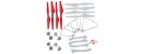 Syma Spare Parts 2 Set 2 Colors CW CCW Blade Propellers(Red White) With 2 Set/ 8pcs Blade Cover + Landing Gear Protective Frame for Syma X8PRO X8 PRO RC Drone Quadcopter