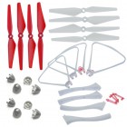 Syma Spare Parts 2 Set 2 Colors CW CCW Blade Propellers(Red White) With 2 Set/ 8pcs Blade Cover + Landing Gear Protective Frame for Syma X8PRO X8 PRO RC Drone Quadcopter