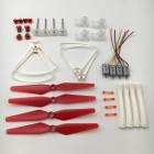 Syma X8SW Eight Piece Suit Blade Propellers(Red) Gears Blade Covers Protective Frames Blade Lockstitch Set Landing Skids 4 PCS CW CCW Motor With Motor Frame for Syma X8SC X8SW RC Quadcopter BestSilling