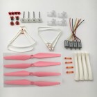 Syma X8SW Eight Piece Suit Blade Propellers(Pink) Gears Blade Covers Protective Frames Blade Lockstitch Set Landing Skids 4 PCS CW CCW Motor With Motor Frame for Syma X8SC X8SW RC Quadcopter BestSilling