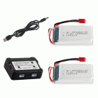 Syma 7.4V 1500mAh High Speed Car Lithium Battery WLtoys L959 L969 L979 L202 K959 ithium Battery Set(Battery*2+USB Wire + Charging Box) BestSelling