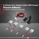 Syma 3.7V 150mAh Battery 5pcs + 5 in 1 Battery Charge Conversion Cable + USB Charger for Syma X2 RC Drone