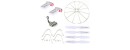 Syma Three piece Drone Spare Parts Protective Frame Landing Skid Blade Propeller + 2PCS 3.7V 500mAh Battery 4PCS A B Motor for Syma X5UW D360H RC Quadcopter BestSelling