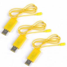 Syma 3PCS 3.7V Battery USB Charging Wire(Yellow) for Syma X12 X12S Mini RC Drone Quadcopter S5 S6 S5 N S107G S111G S102G S105G S109G S108G RC Helicopter