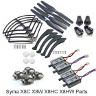 Syma Full Set SYMA X8 Series Spare Parts Black Fit for X8C X8W X8HC X8HW Propeller Gear Motor Frame Landing Gear Motor Cover ect.