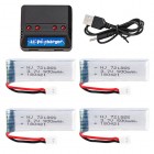 Syma 4 in 1 Charger With 4PCS 3.7V 500mAh Battery for WLtoys V966 V977 V930 Q282 RC Drone Quadcopter Spare Parts BestSelling