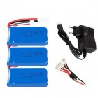 Syma 7.4V 1500mAh Battery * 3 + 1 to 3 Conversion Line * 1 + Round Plug Charger * 1 for FT009 FX067C