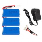 Syma 7.4V 1500mAh Battery * 3 + 1 to 3 Conversion Line * 1 + Flat Plug Charger * 1 for FT009 FX067C
