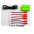 Syma 6 in 1 Charger Set + 6PCS Battery Charging Conversion Line for Syma X54HC X54HW X56 X56W Folding RC Quadcopter Drone Spare Parts Battery Charging