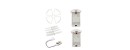 Syma 6 PCS CW CCW Blade Propellers Motors + Protective Frame and 2PCS White Colors 3.7V 500mAh Battery for Syma X23 X23W RC Quadcopter Drone