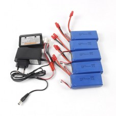 Syma 5PCS 7.4V 2500mAh Battery + Balance Charger + 5in1 Battery Charging Conversion Line for Syma X8C X8W X8G X8HC X8HW X8HG RC Drone