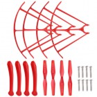 Syma X5HW X5HC Spare Parts Set 4 x Landing Gear + 4 x Blade Propeller + 4 x Protect Ring + 8 x Screws for RC Quadcopter Drone Red BestSelling