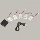 Syma New 5pcs High Quality 3.7V 750mAh Rechargeable Lipo Battery with Charger+Cable for SYMA X5C Quadcopter Replacement Battery BestSelling