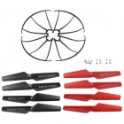 Syma 8pcs Black Red Propellers + 4pcs Protector Guards + 12pcs Mounting Screws for Syma Pieces X5SW X5SC x5C 1 x5C RC Quadcopter BestSelling