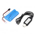 Syma 7.4V 1500mAh SM Plug Rechargeable Li ion Battery with USB Charger for RC Boat Skytech H100 Syma Q1 Spare Parts Accessories BestSelling