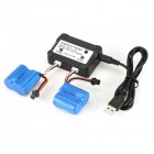 Syma 2pcs 7.4V 600mAh Rechargeable Li ion Battery with 2 in 1 Charger for RC Boat Skytech H100 H102 H106 Syma Q2 Q3 Spare Parts BestSelling