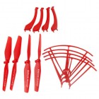 Syma For Syma X5HC X5HW Spare Parts Main Propellers &amp; Protective Propeller Guard &amp; Landing Skid for RC Mini Quadcopter Toy  Red BestSelling