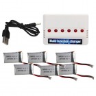 Syma 6in1 Battery Charger+6Pcs 3.7V 850mAh Lipo Battery For Syma X5SW X5SC RC Drone BestSelling