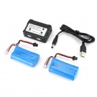 Syma 2pcs 7.4V 1500mAh SM Plug Rechargeable Li ion Battery with 2 in 1Charger for RC Boat Skytech H100 Syma Q1 Toy Parts RC Battery BestSelling